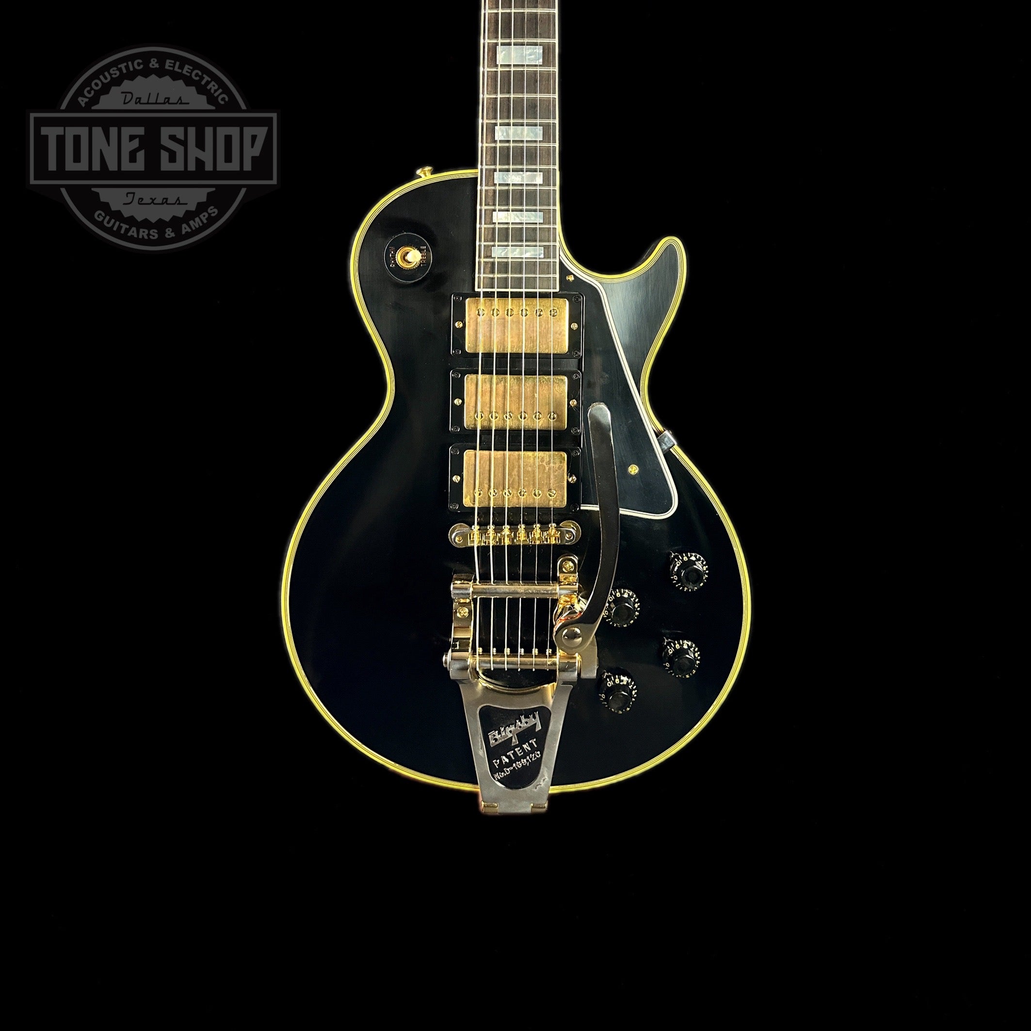 Gibson Custom Shop 1957 Les Paul Custom Reissue 3-Pickup Bigsby VOS Gold  Bigsby Ebony w/case