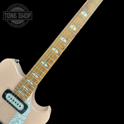 Fretboard of Powers Electric A-Type Cochon PInk PF42 Pearl Ebony Neutral CamTail.