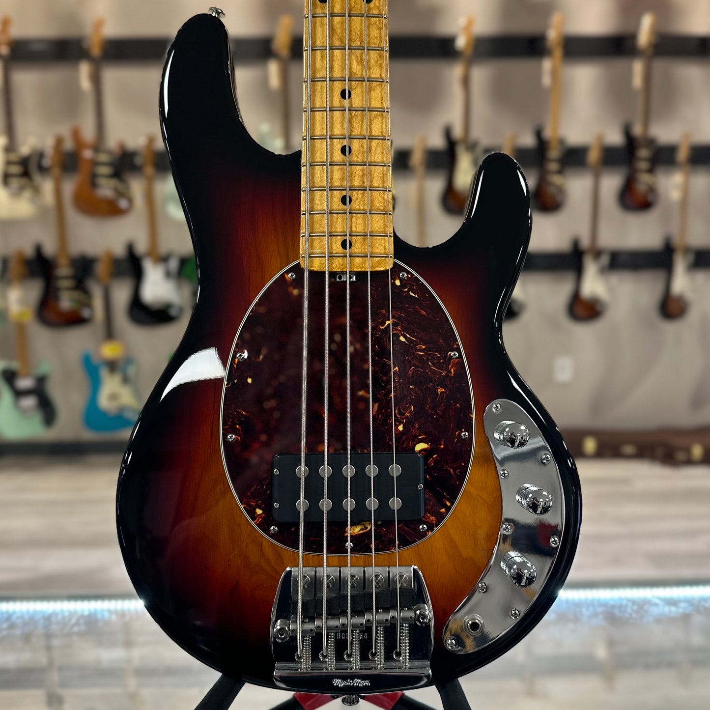 Front of Used 2016 Ernie Ball Classic StingRay Sunburst w/bag TSS4151