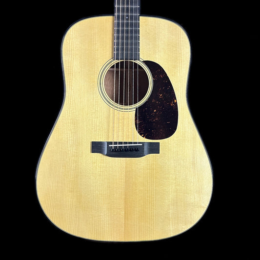 Front of body of Martin Custom Shop 18 Style Dread Adirondack/Mahogany.