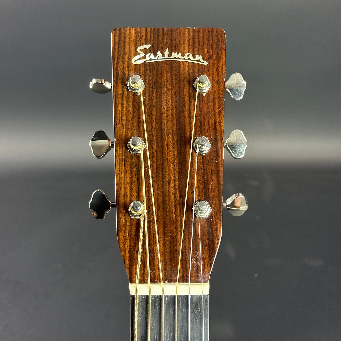 Front of headstock of Used Eastman E80m.