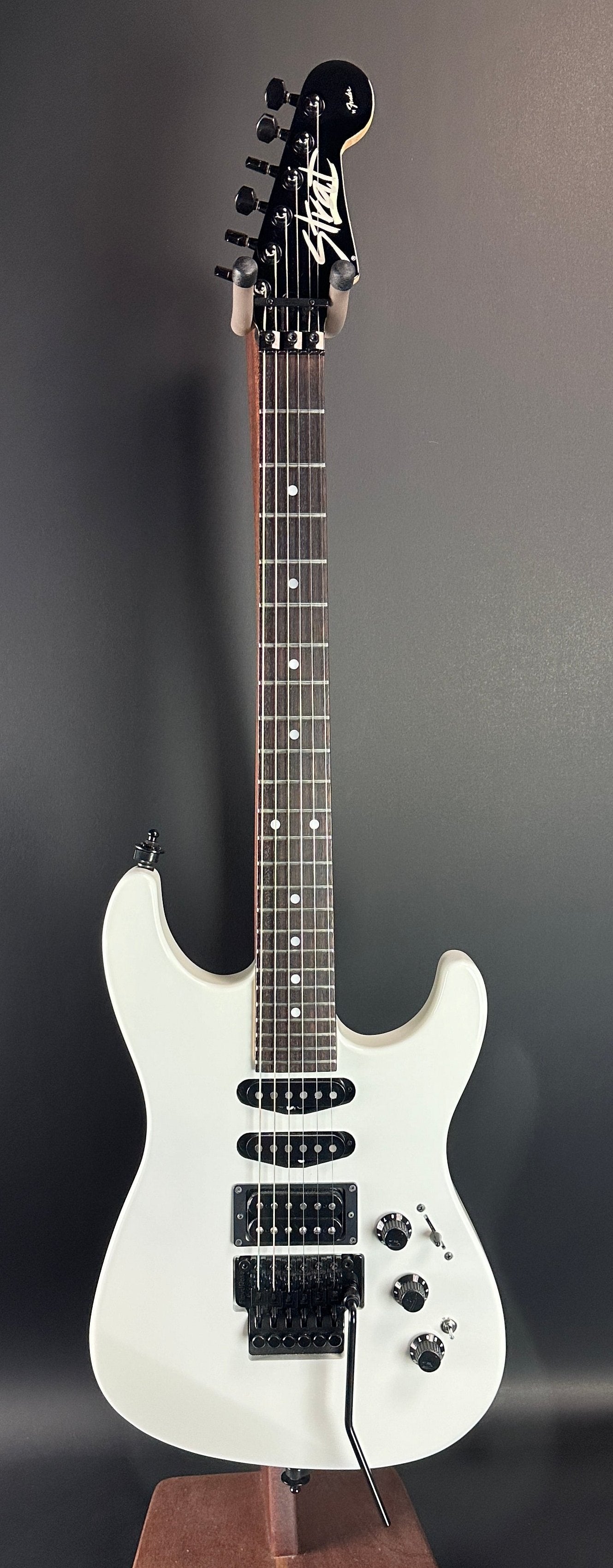 Full front of Used Fender Limited Edition HM Strat Bright White.