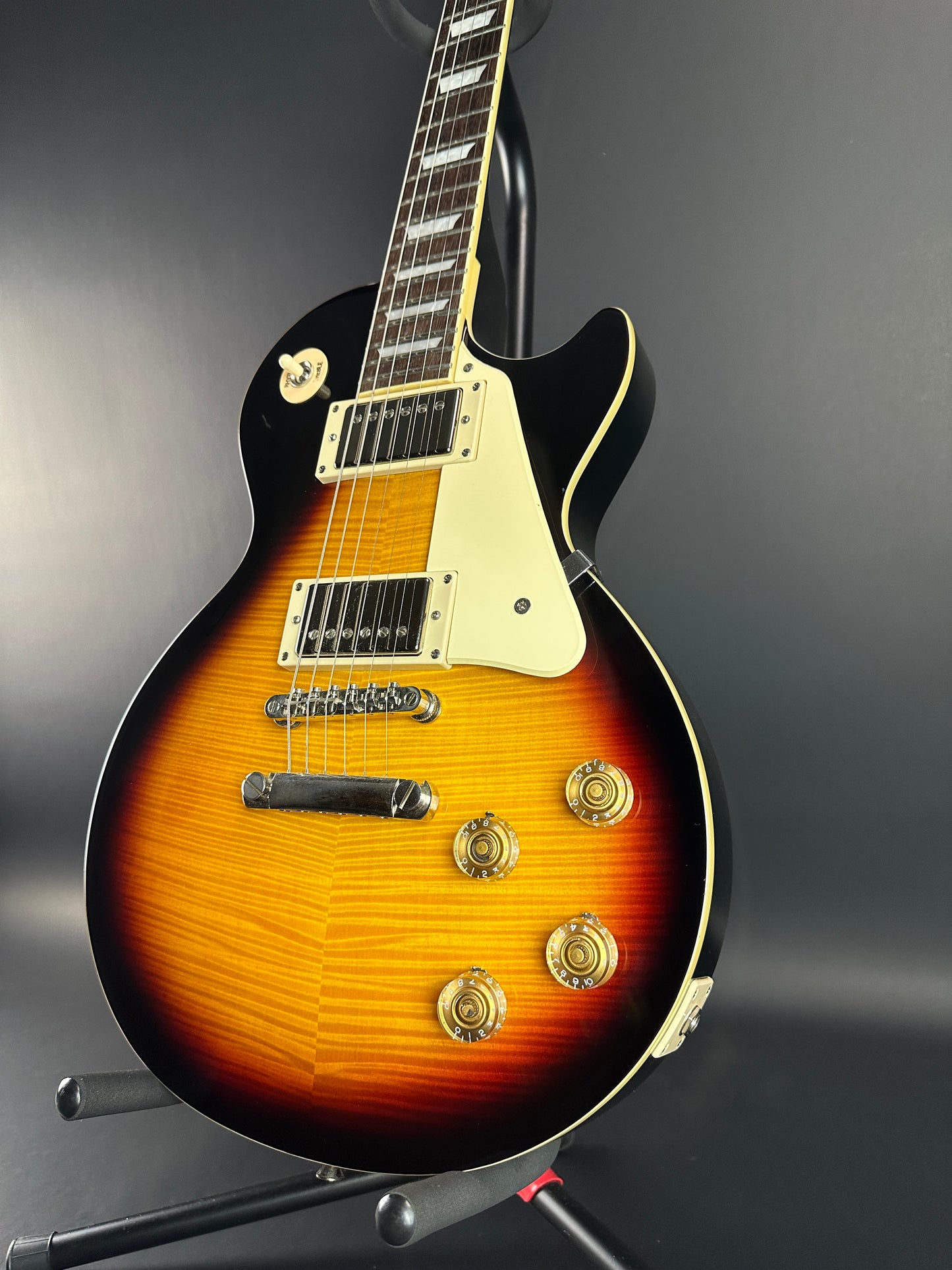 Front angle of Used Epiphone Les Paul 1960 Tribute Plus Burst.