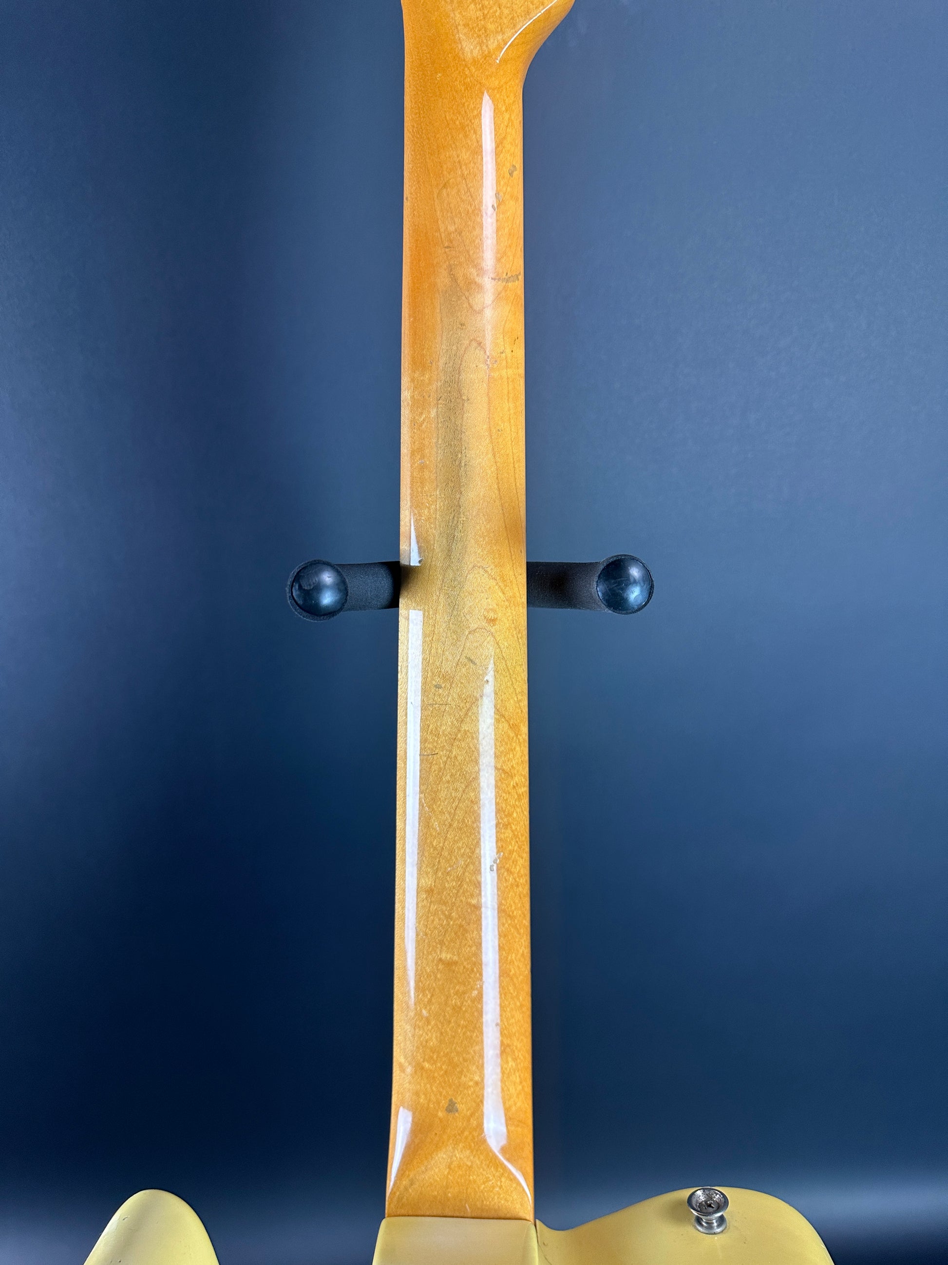 Back of neck of Vintage 1968 Fender Telecaster Vintage White.