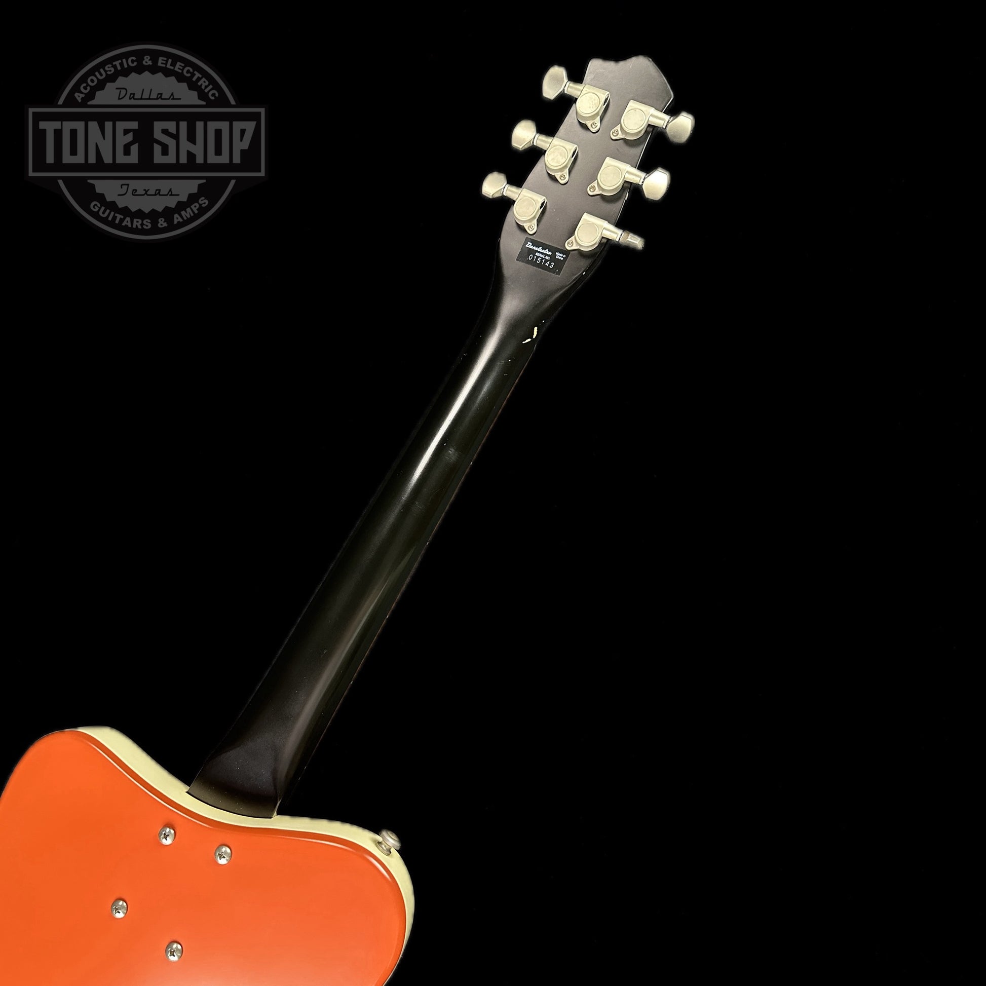 Back of neck of Used Danelectro Dano Pro Reissue.