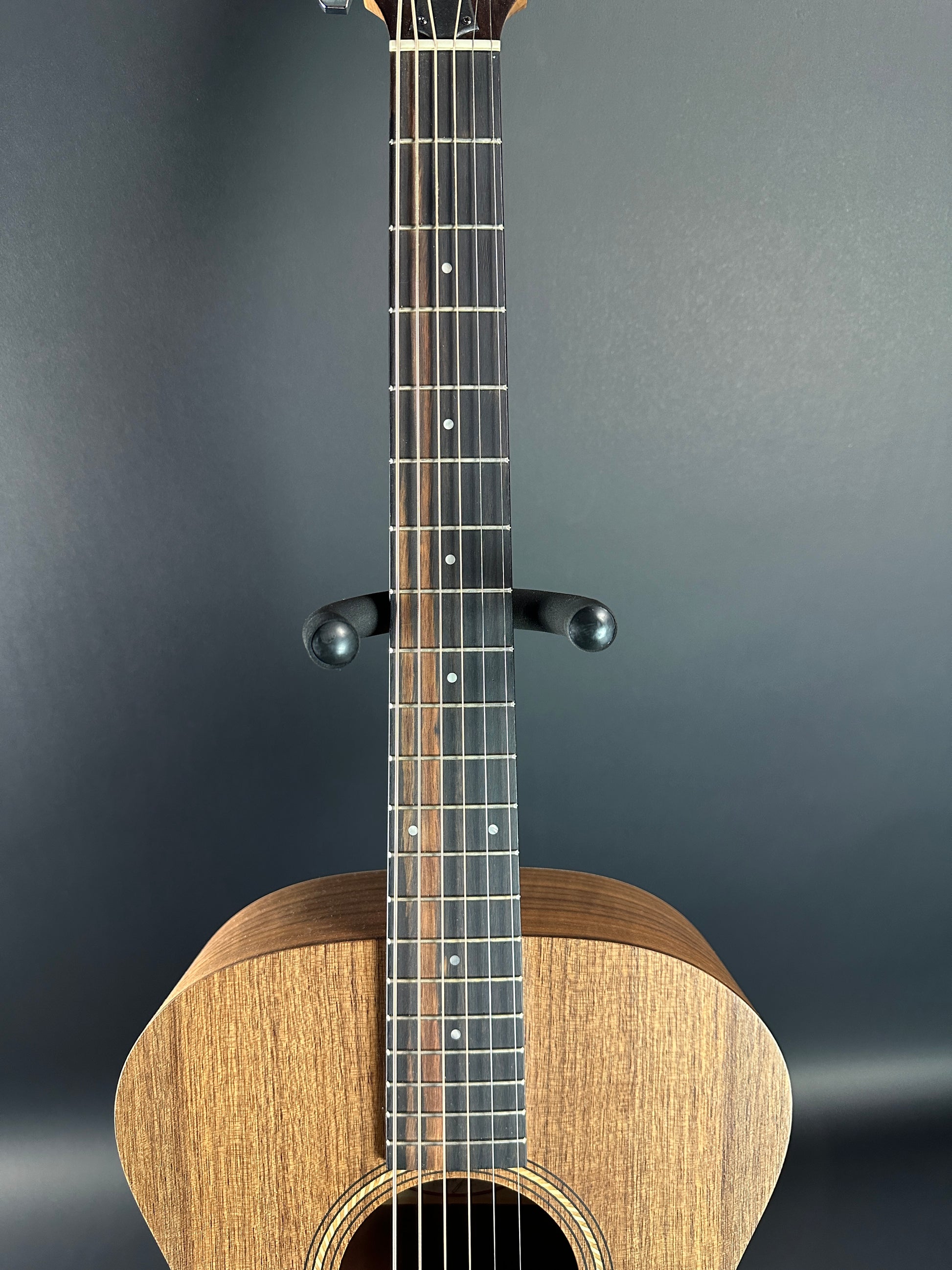 Fretboard of Used Taylor Academy 22e Walnut.