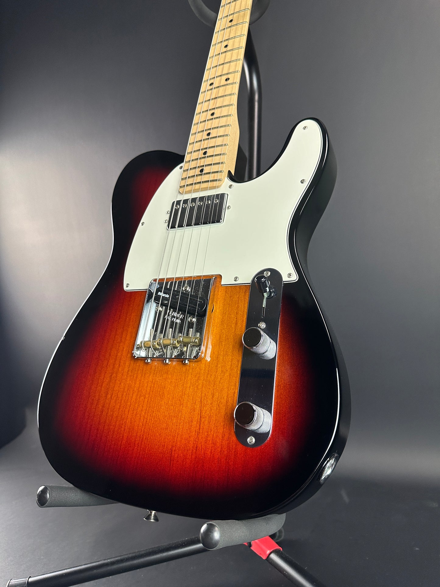 Front angle of Used Fender American Performer Telecaster 3-Color Sunburst.