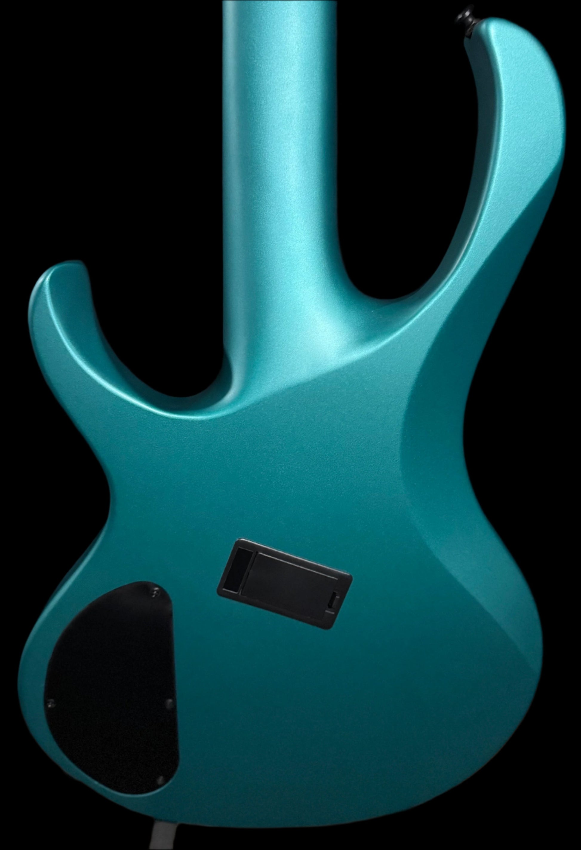 Back of Used Ibanez BTB605MS Multi-Scale 5 String Bass Cerulean Aura Burst Matte w/Case TSS4889