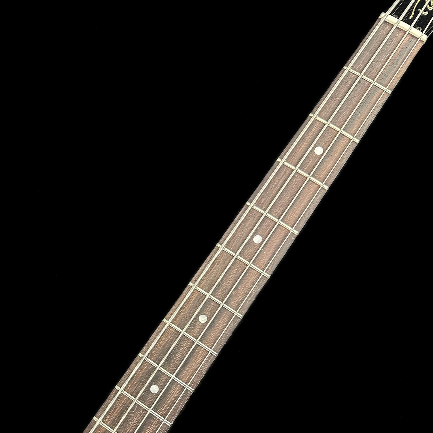 Fretboard of Used Gibson Rex Brown Thunderbird Ebony.