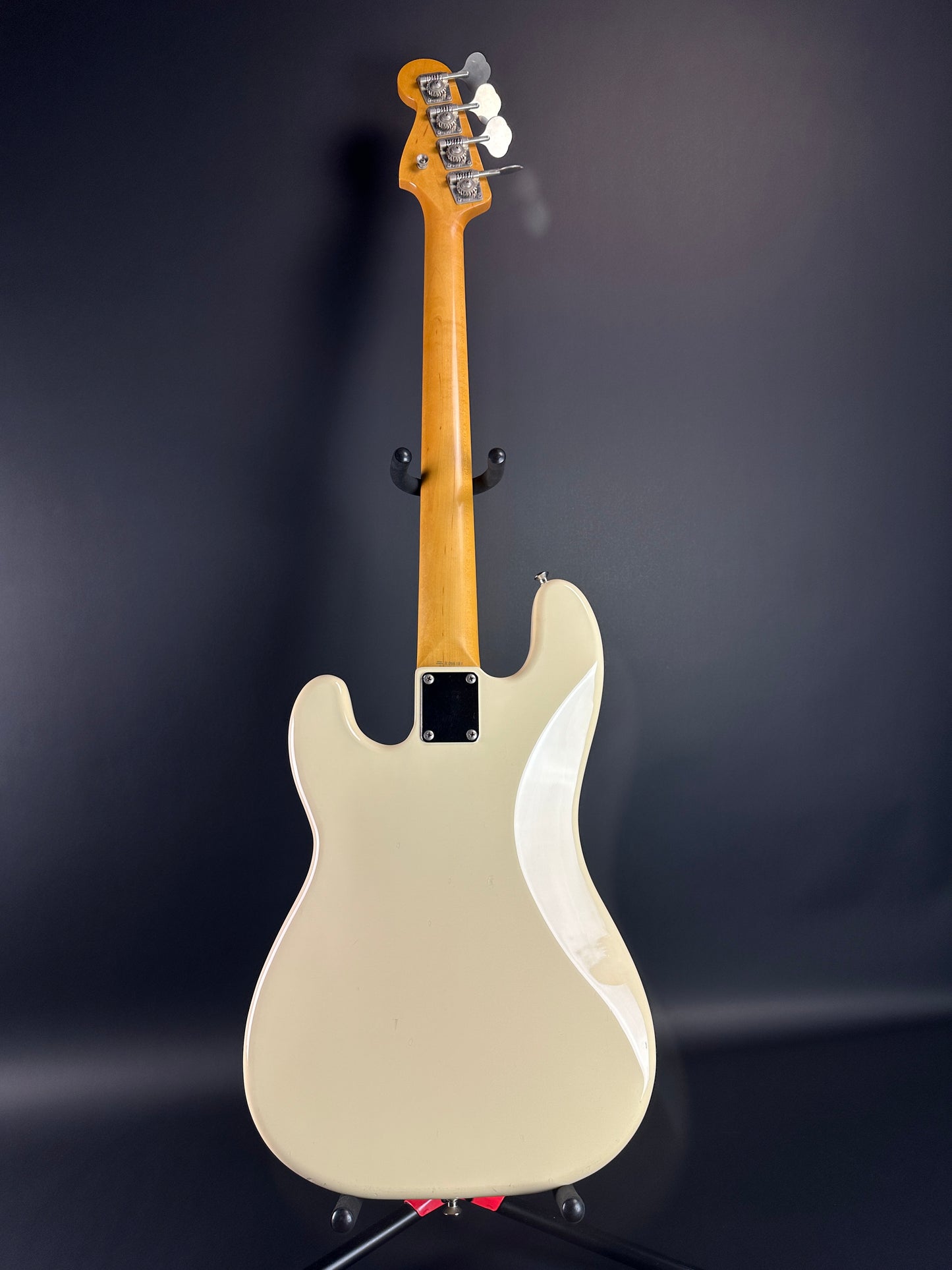 Back of Used Fender CIJ PB-64 Precision Bass Olympic White.