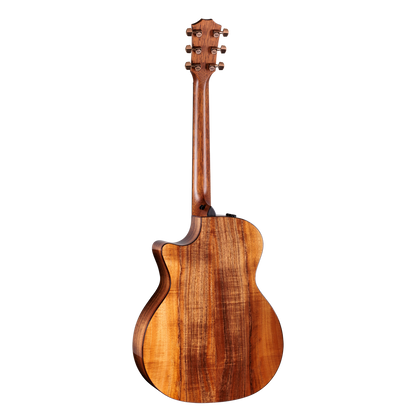 Full back shot of Taylor 724ce Koa/Koa Natural Gloss w/case