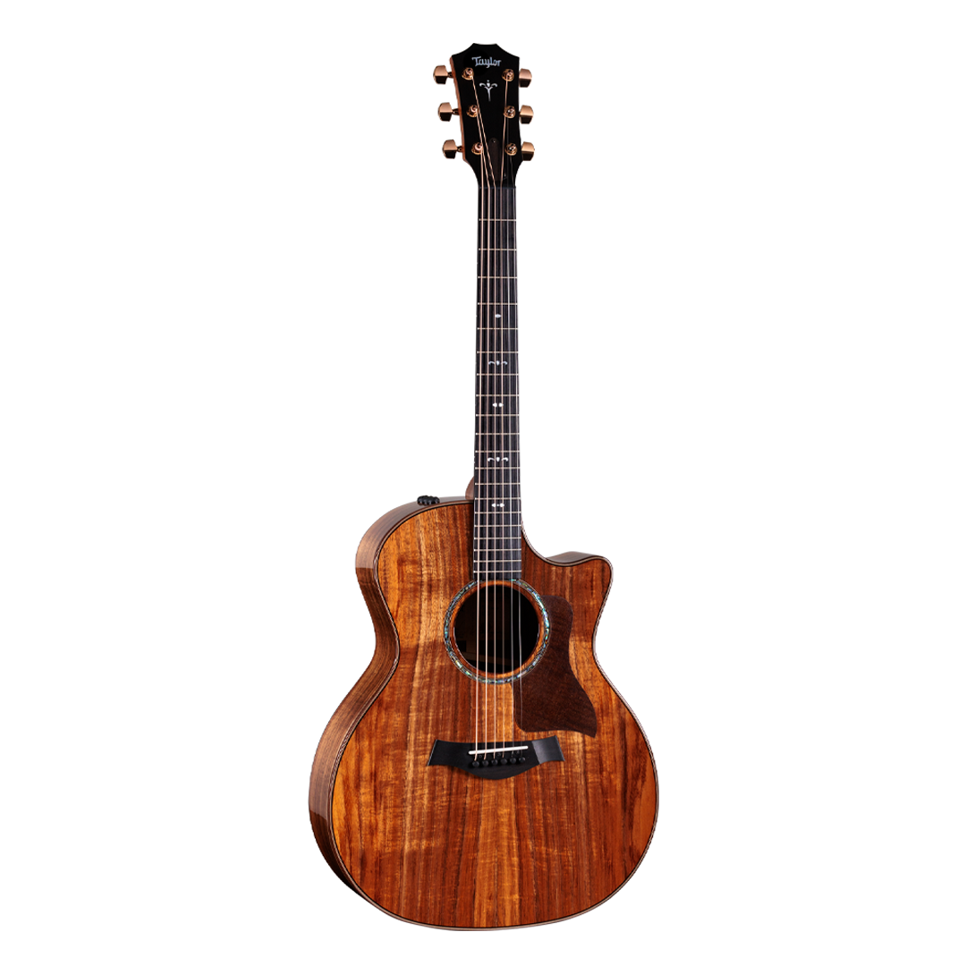 Full shot of Taylor 724ce Koa/Koa Natural Gloss w/case