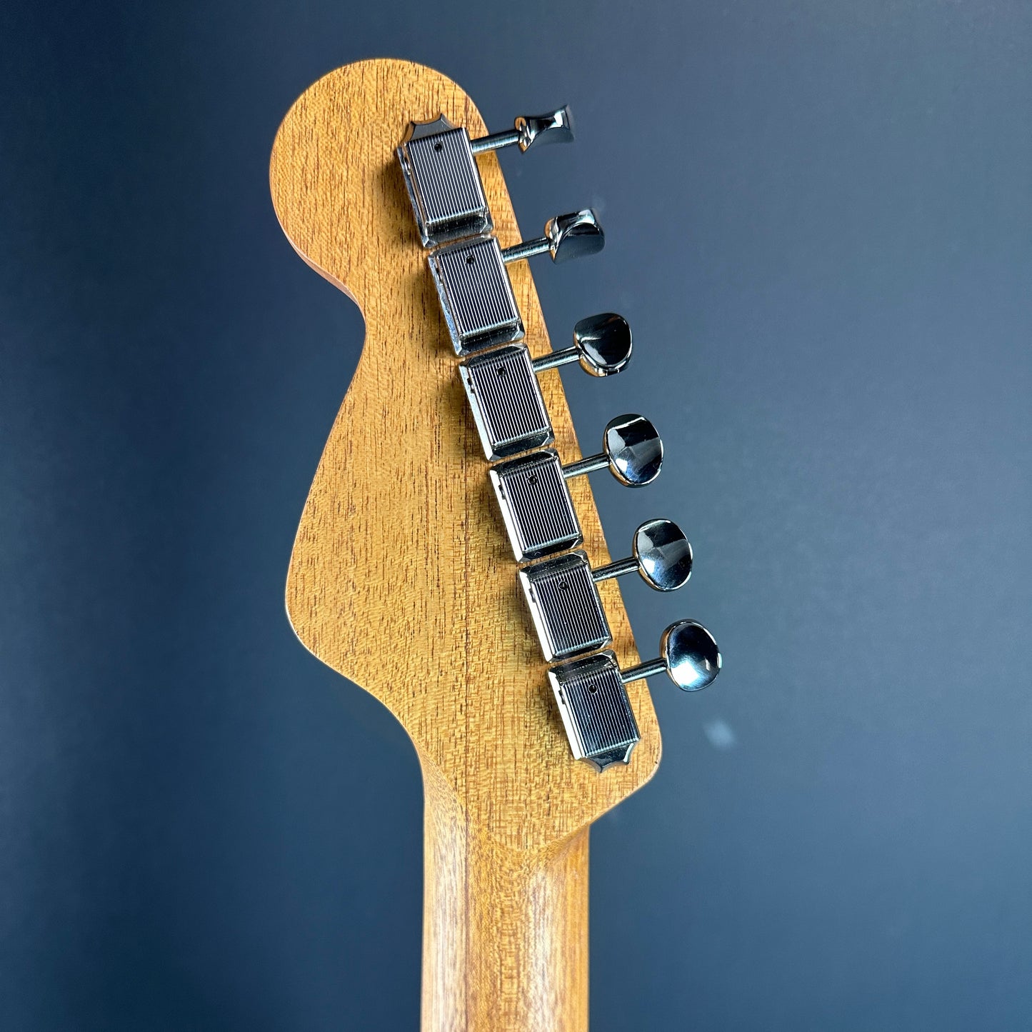 Back of headstock of Used Fender Highway Parlor.