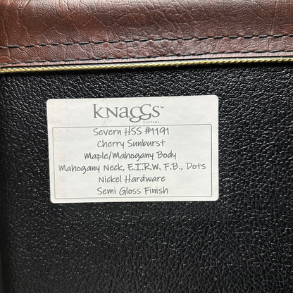 Case tag for Used Knaggs Severn HSS Cherry Sunburst.