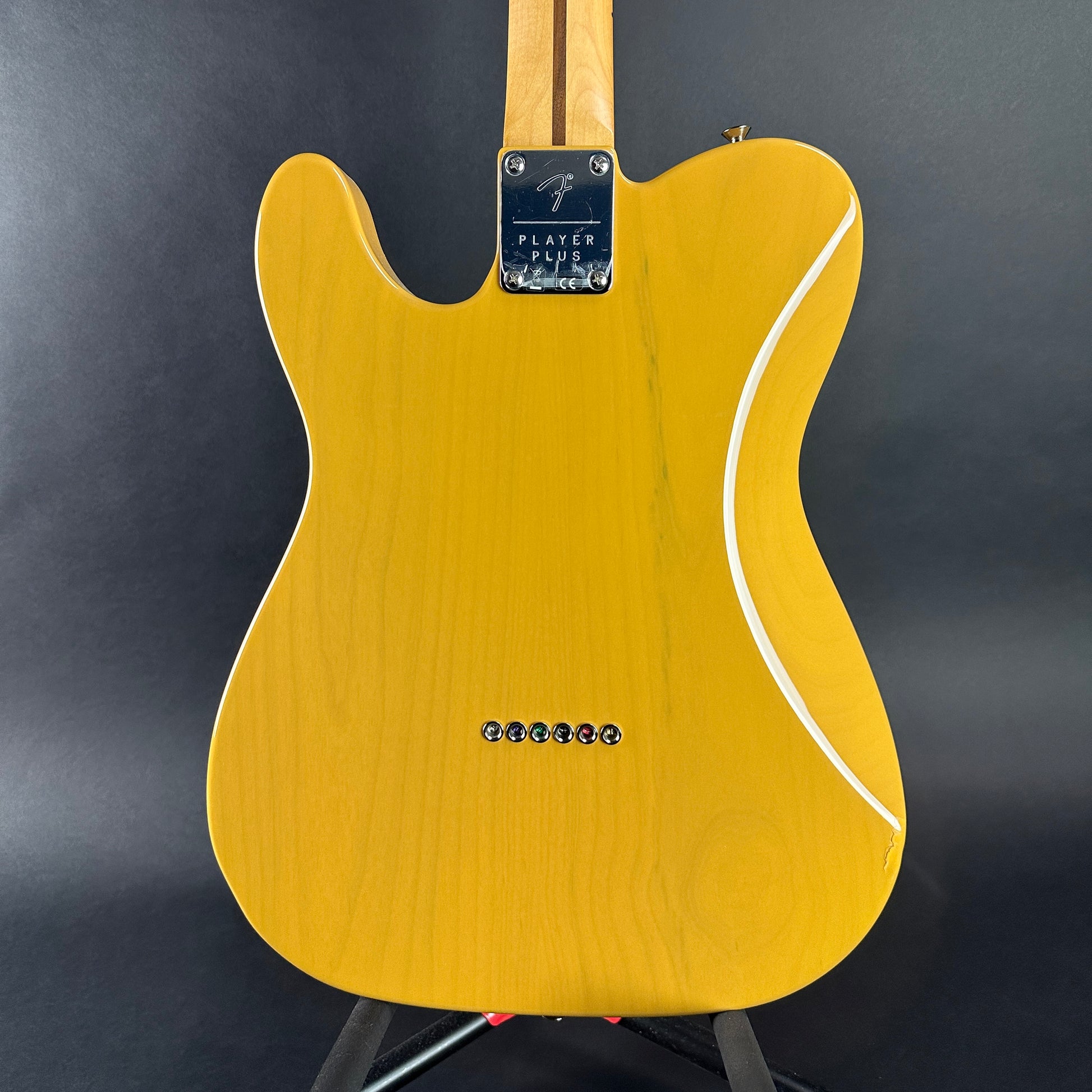 Back of body of Used Fender Nashville Telecaster Butterscotch.