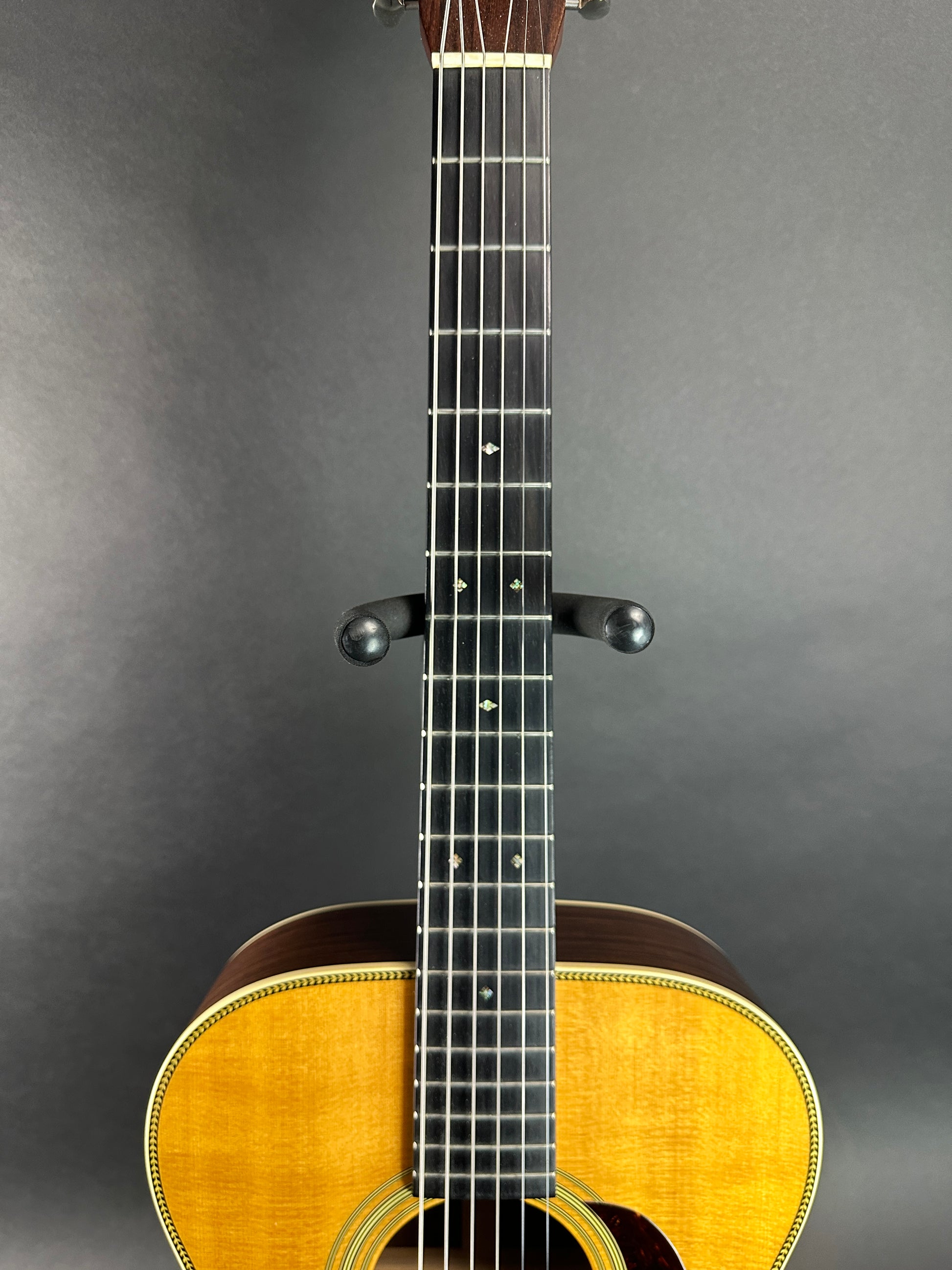 Fretboard of Used Martin 00-28 Natural.