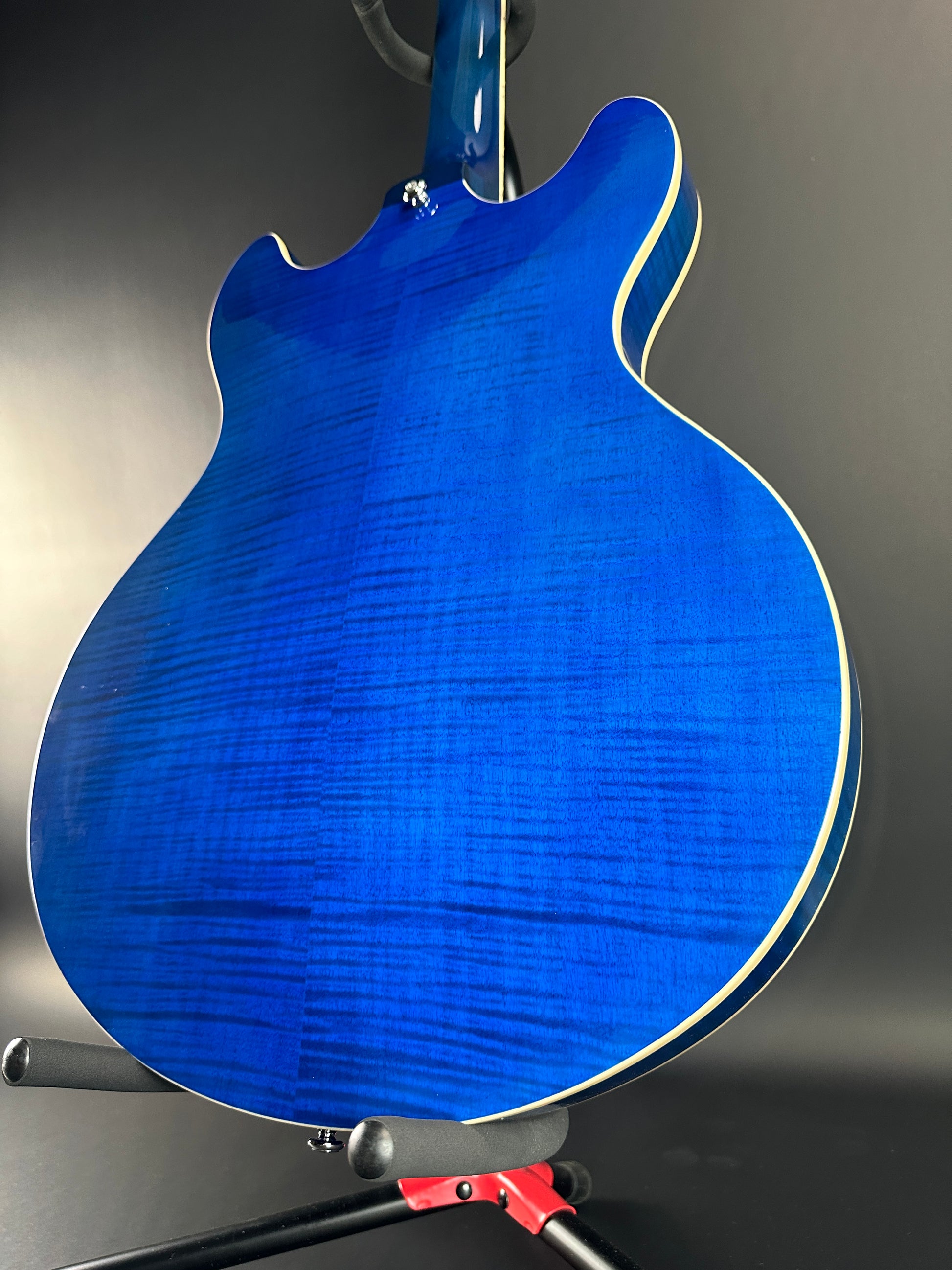 Back angle of Used D'Angelico Premier Grateful Dead DC Semi-Hollow.