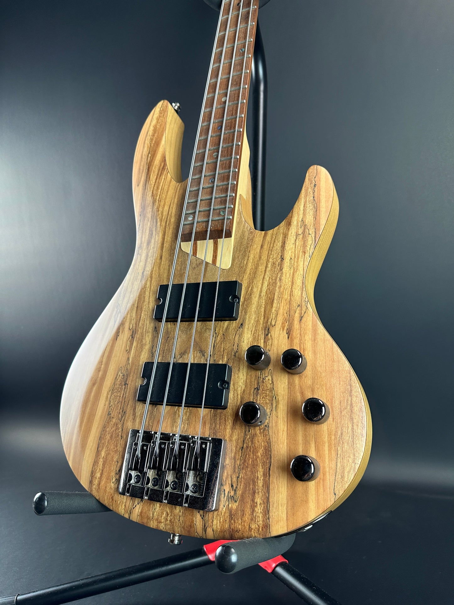 Front angle of Used ESP LTD B-204SM Bass.