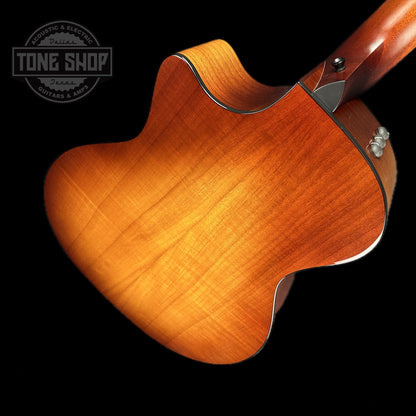 Back angle of Used Taylor 424ce Ltd Urban Ash Autumn Burst.