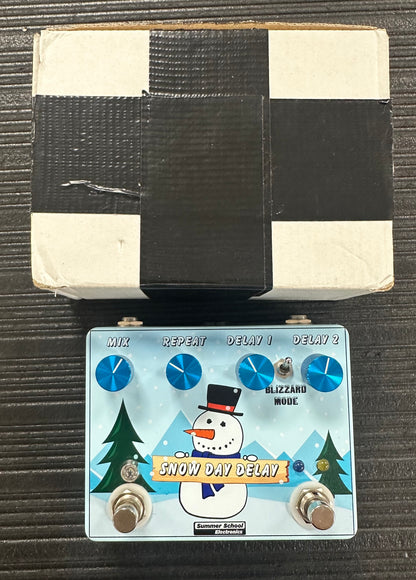 Top with box of Used Summer School Electronics Snow Day Delay Pedal w/Box TSS4302