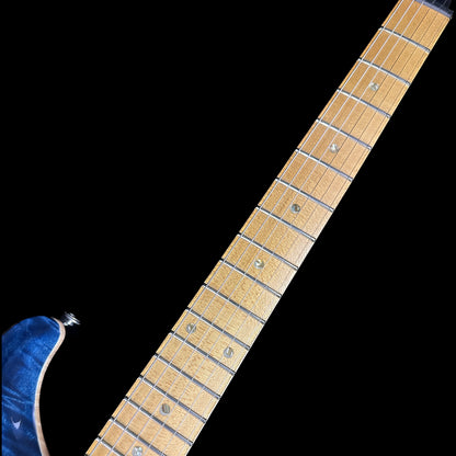 Fretboard of Used 2000 PRS Custom 22 Soapbar Whale Blue.