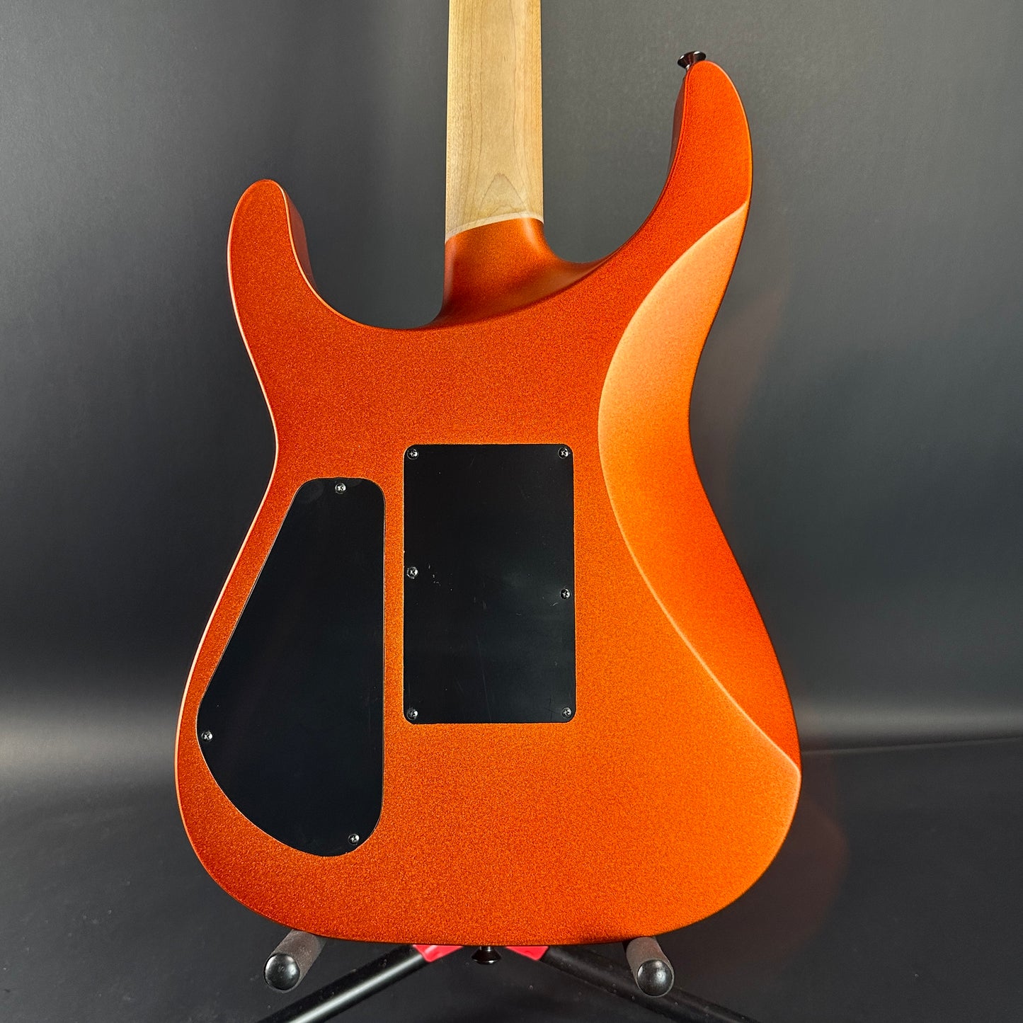 Back of Used Jackson Pro Series Soloist SL3 Satin Orange Blaze.