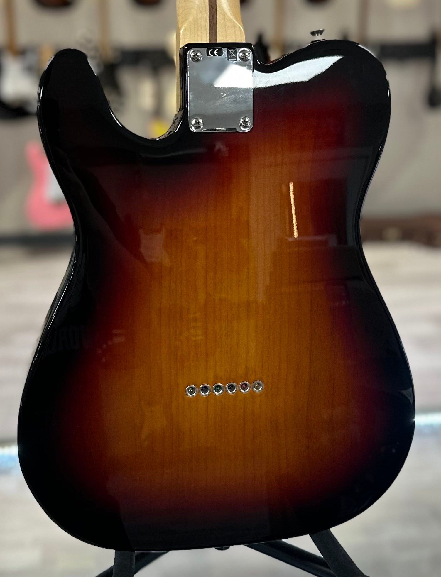 Back of Used 2019 Fender American Special Telecaster 3 Tone Sunburst w/bag TSS4130