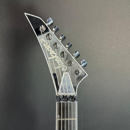 Front of headstock of Used Jackson Pro Series Soloist SL3R Ebony Fingerboard Mirror.