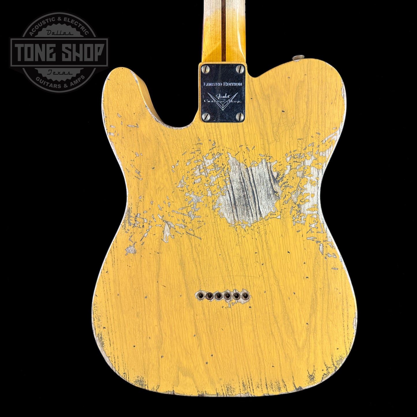 Back of Used 2022 Fender Custom Shop '51 Telecaster Nocaster Blonde Heavy Relic.