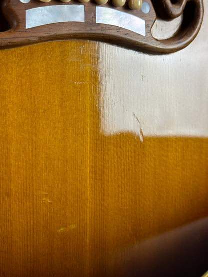 Mark under bridge of Vintage 1954 Gibson SJ-200 Sunburst.