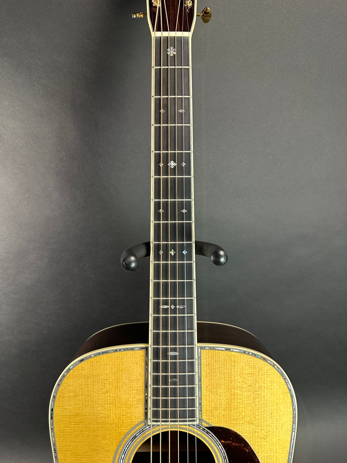 Fretboard of Used Martin D-42 Natural.