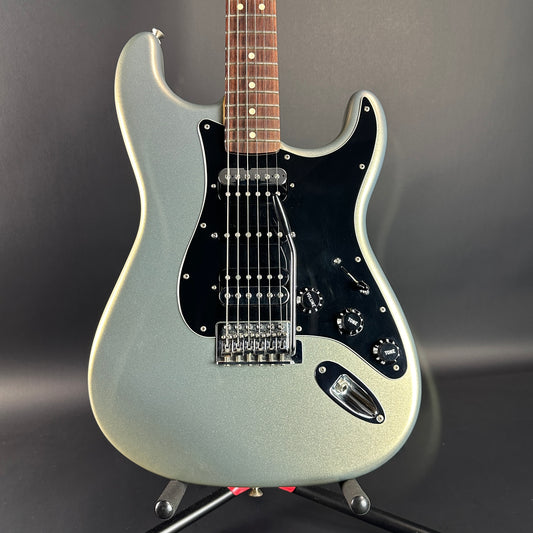 Front of Used Fender Strat HSH Ghost Silver.