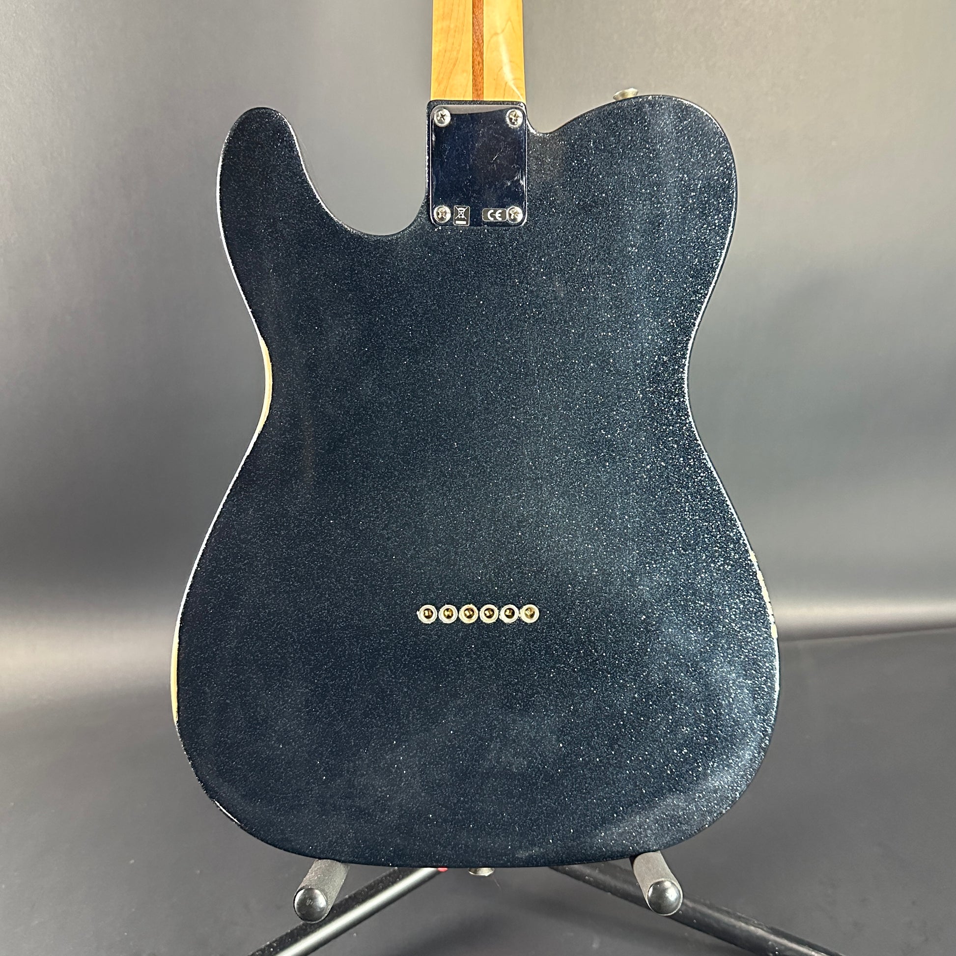 Back of Used Fender Brad Paisley Esquire Black Sparkle.