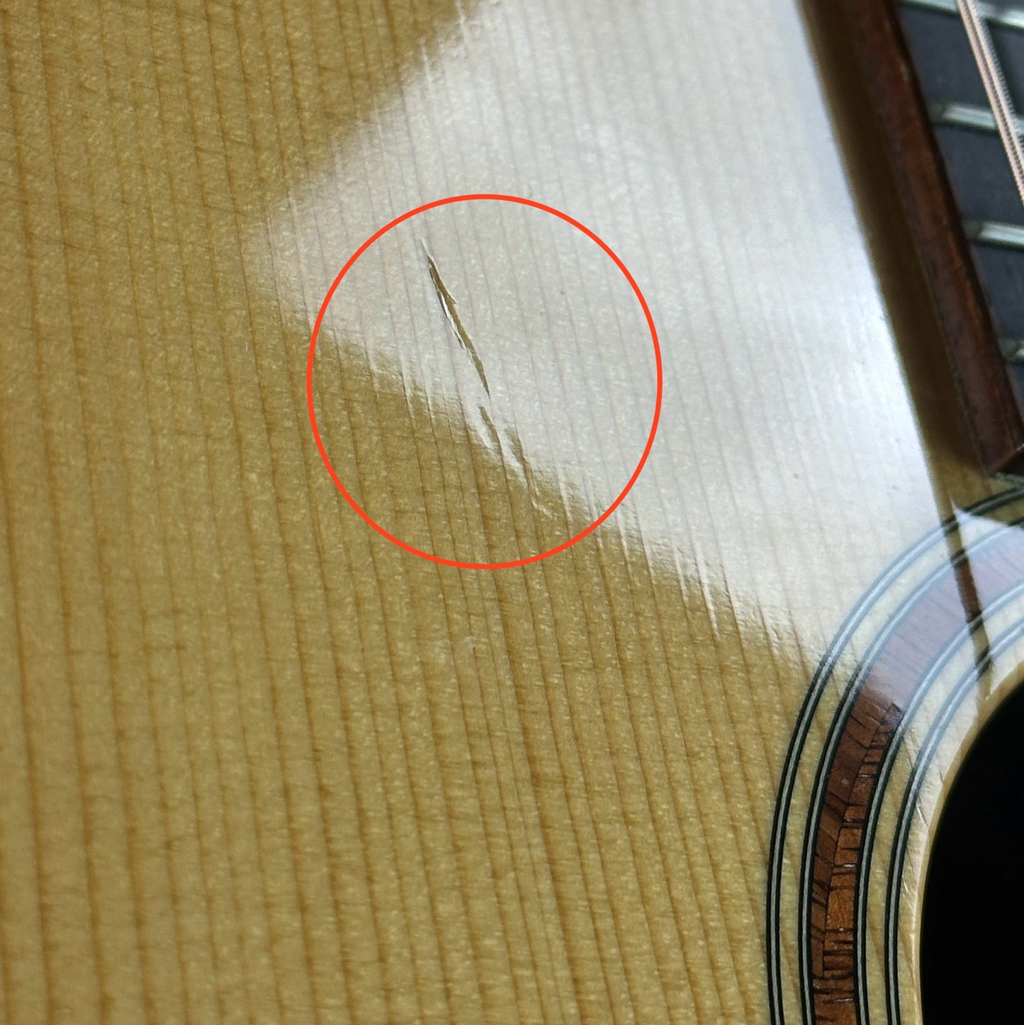 Scratch on body of Used Taylor 710.