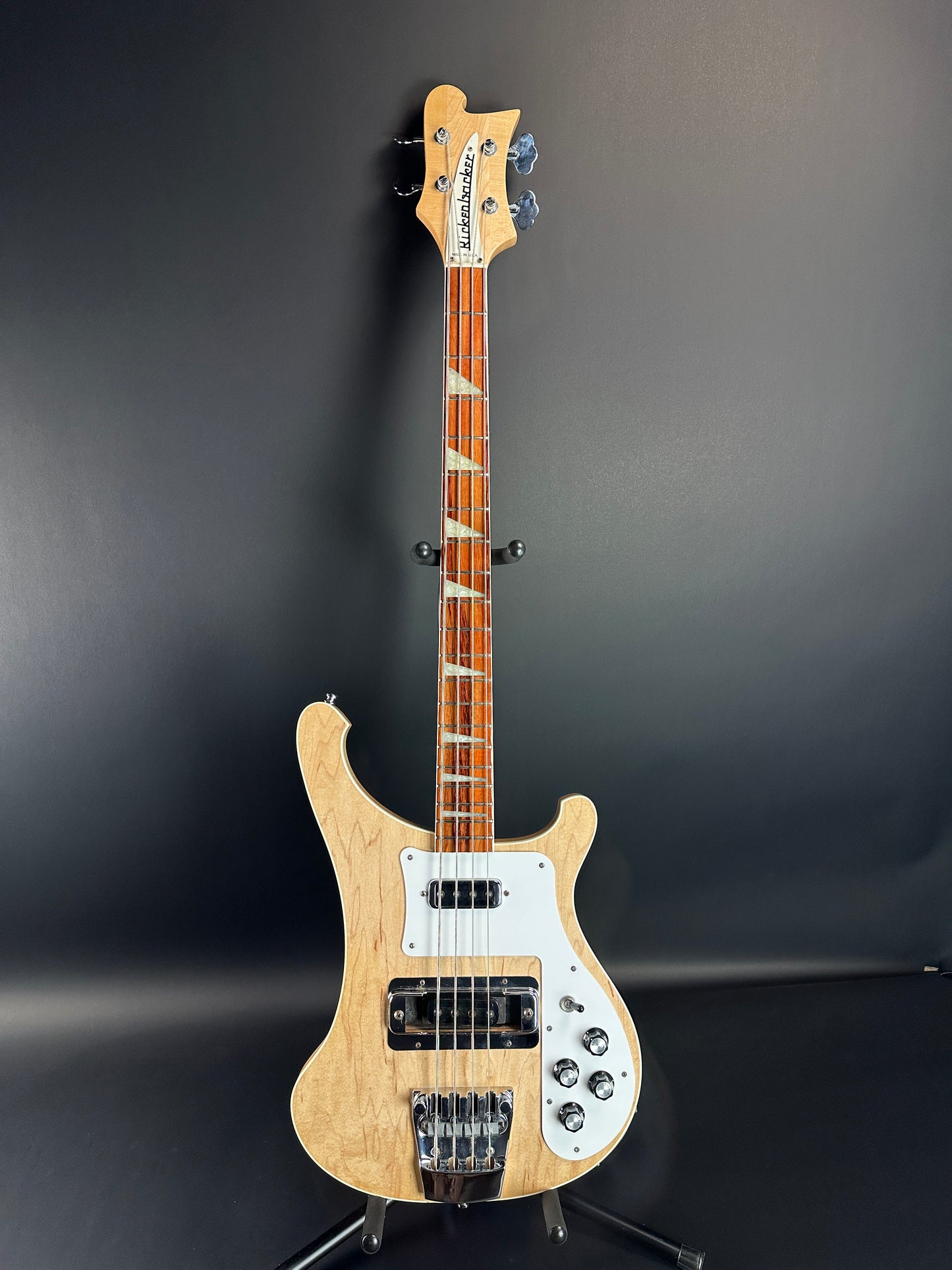 Full front of Used 2004 Rickenbacker 4003 Natural.