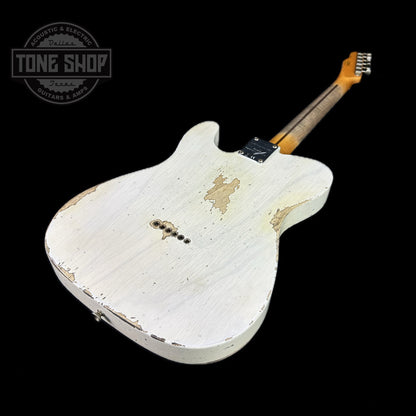 Back angle of Fender Custom Shop Limited Edition '53 HS Tele Heavy Relic Aged White Blonde.