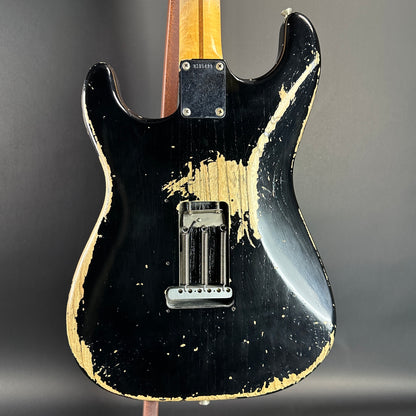 Back of Used Fender Custom Shop '57 Stratocaster Relic Black.