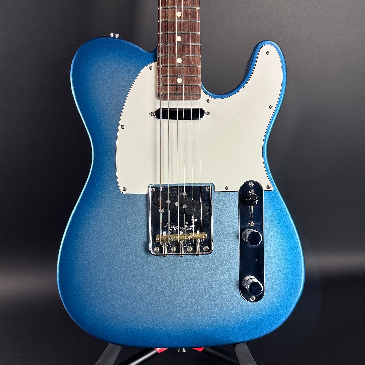 Front of Used Fender American Showcase Telecaster Skyburst.