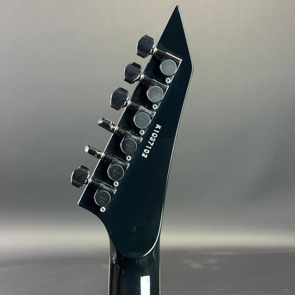 Back of headstock of Used ESP M-11 Custom Black.