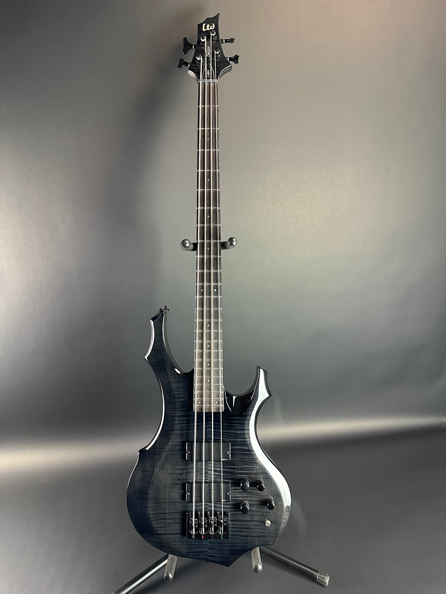 Full front of Used ESP LTD F1004 DLX Greyburst.