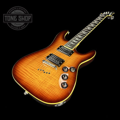 Front angle of Used Schecter C1 Plus Diamond Sunburst.