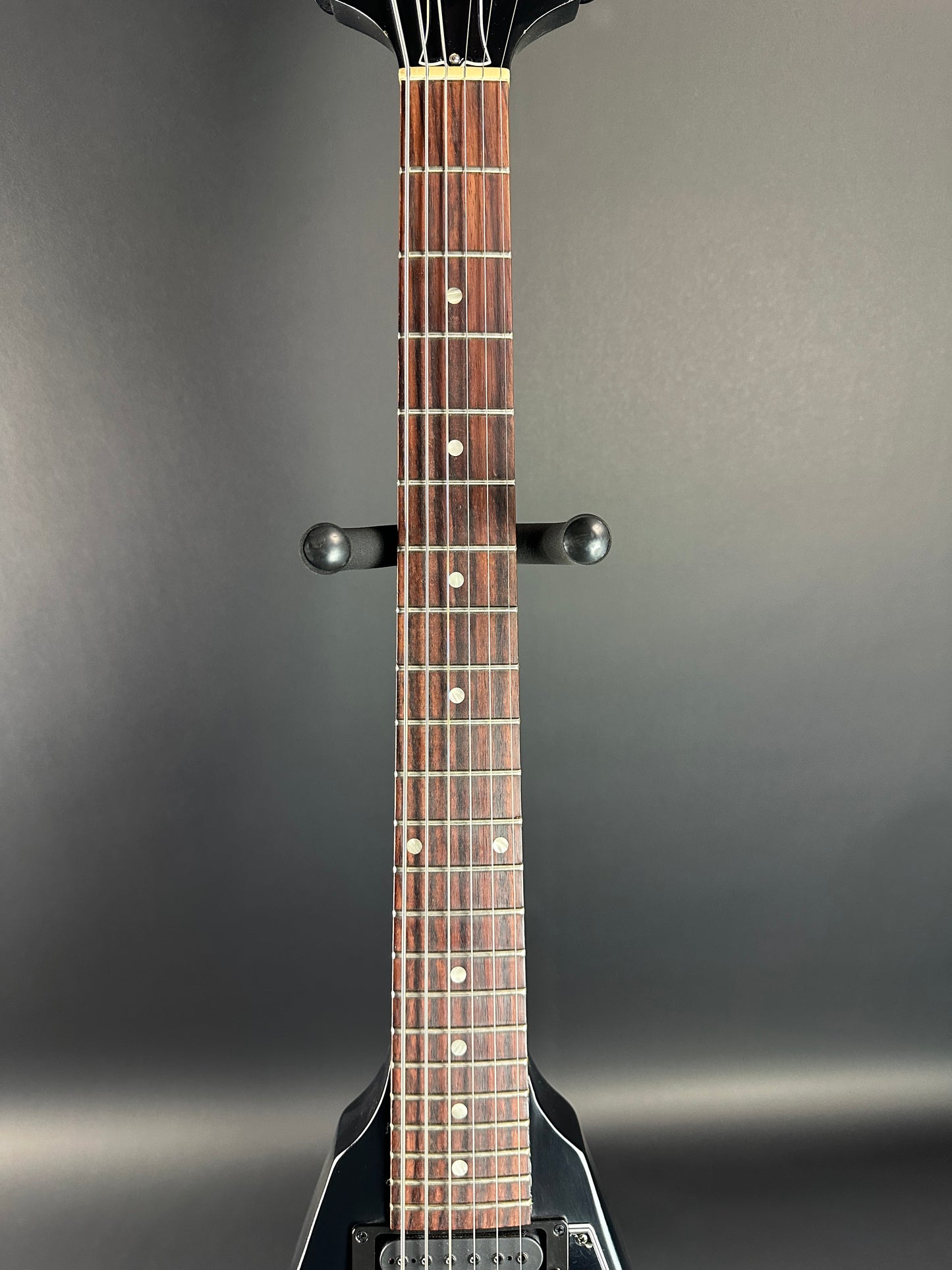 Fretboard of Used Gibson flying V B2 Black.