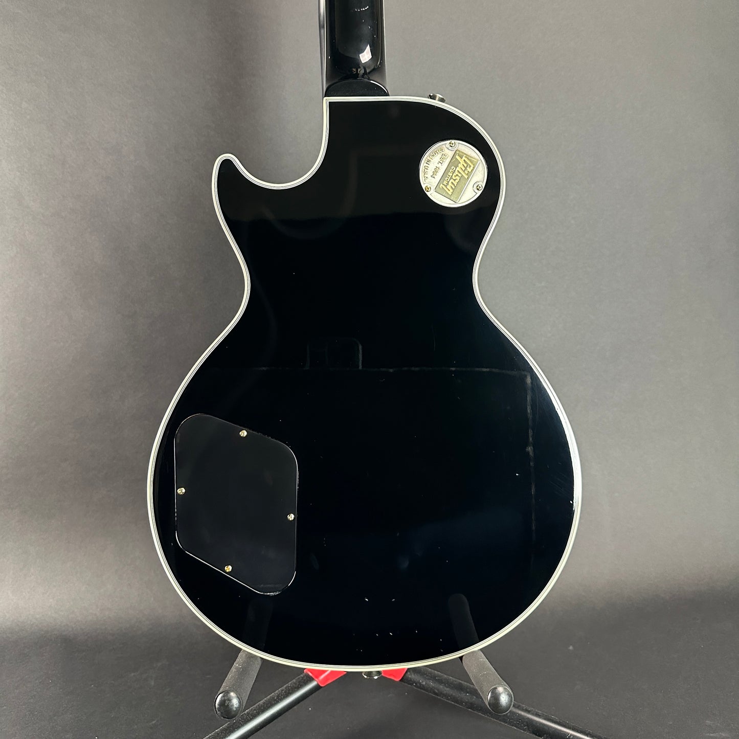 Back of Used Gibson Les Paul Custom Ebony.