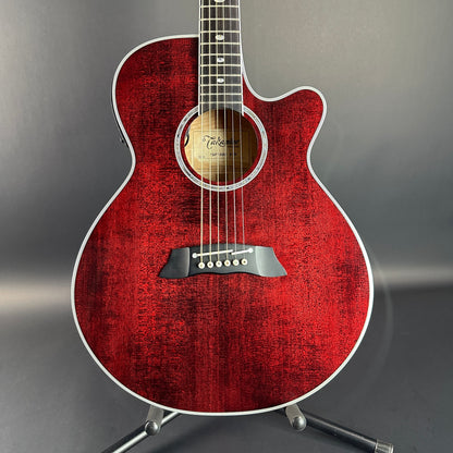 Front of Used Takamine TSP158C Red.