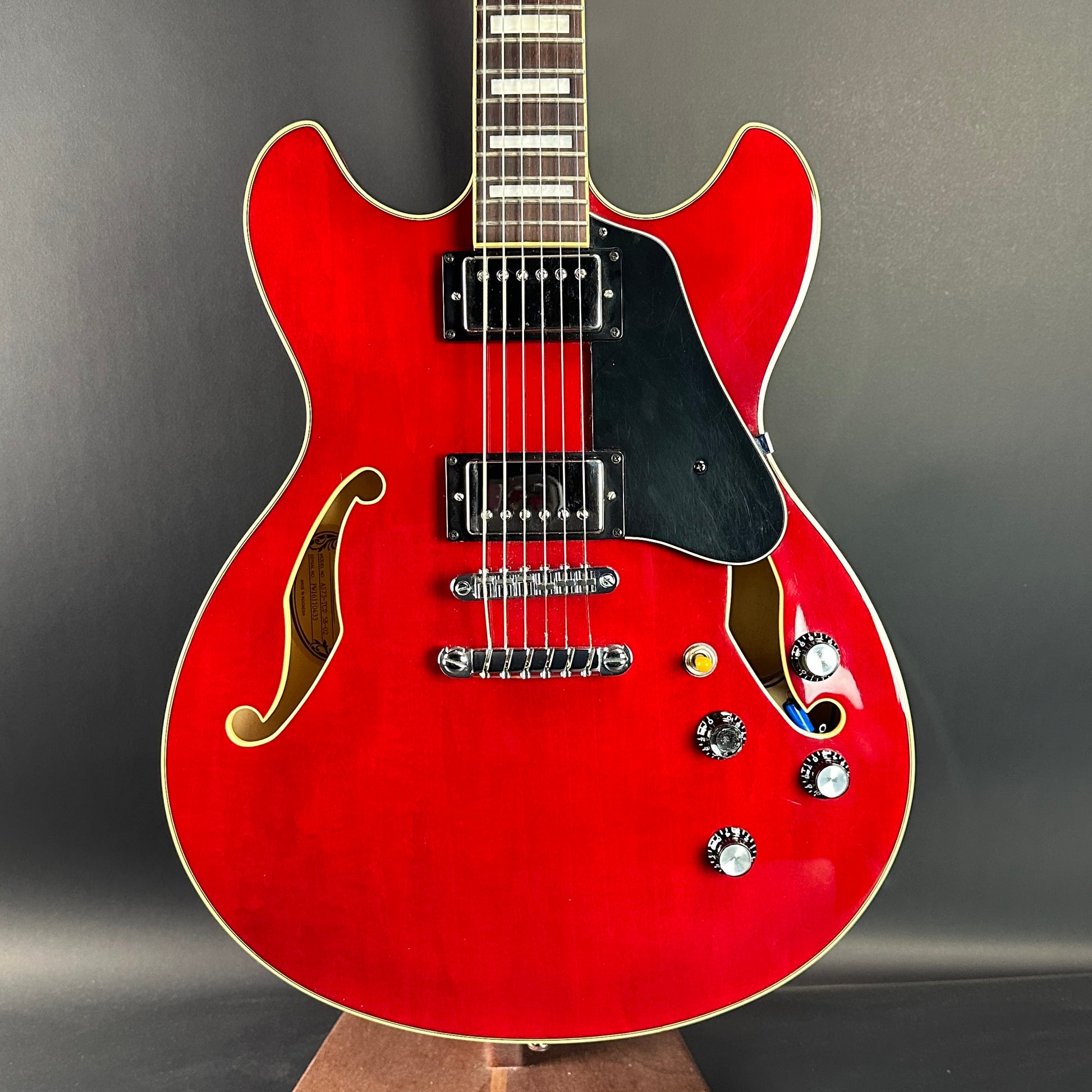 Front of Used Ibanez AS73-TCD Cherry.