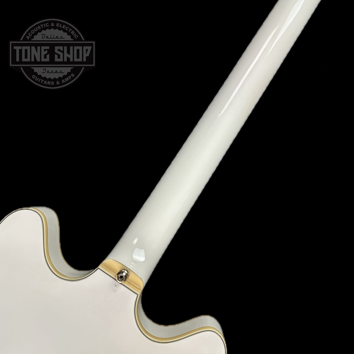 Back of neck of Used Guild SF-V White.