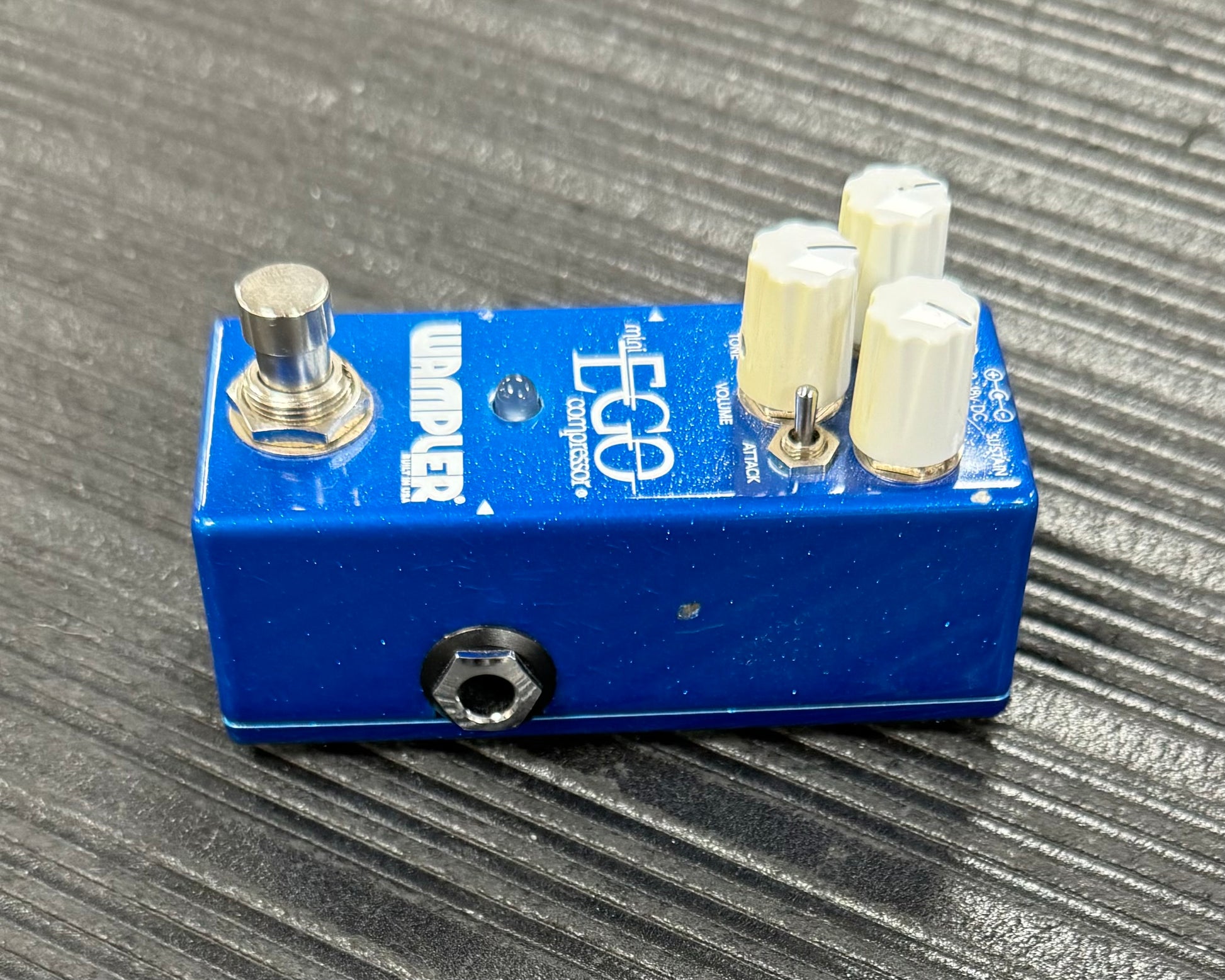 Side of Used Wampler Ego Mini Compression w/box