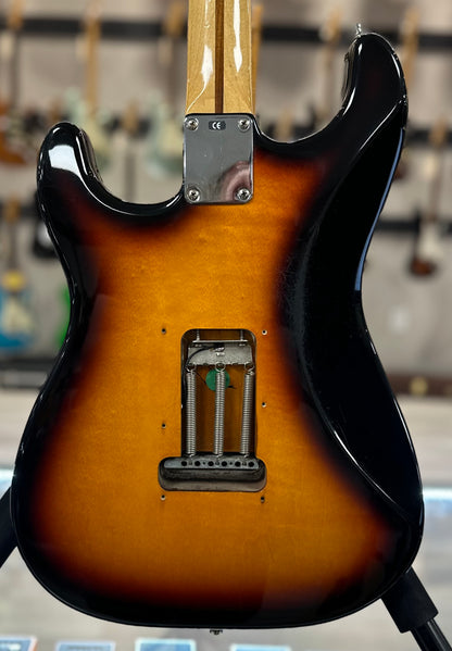 Back of Used 2000 Fender MIM Standard Stratocaster 3 Tone Sunburst TSS4209