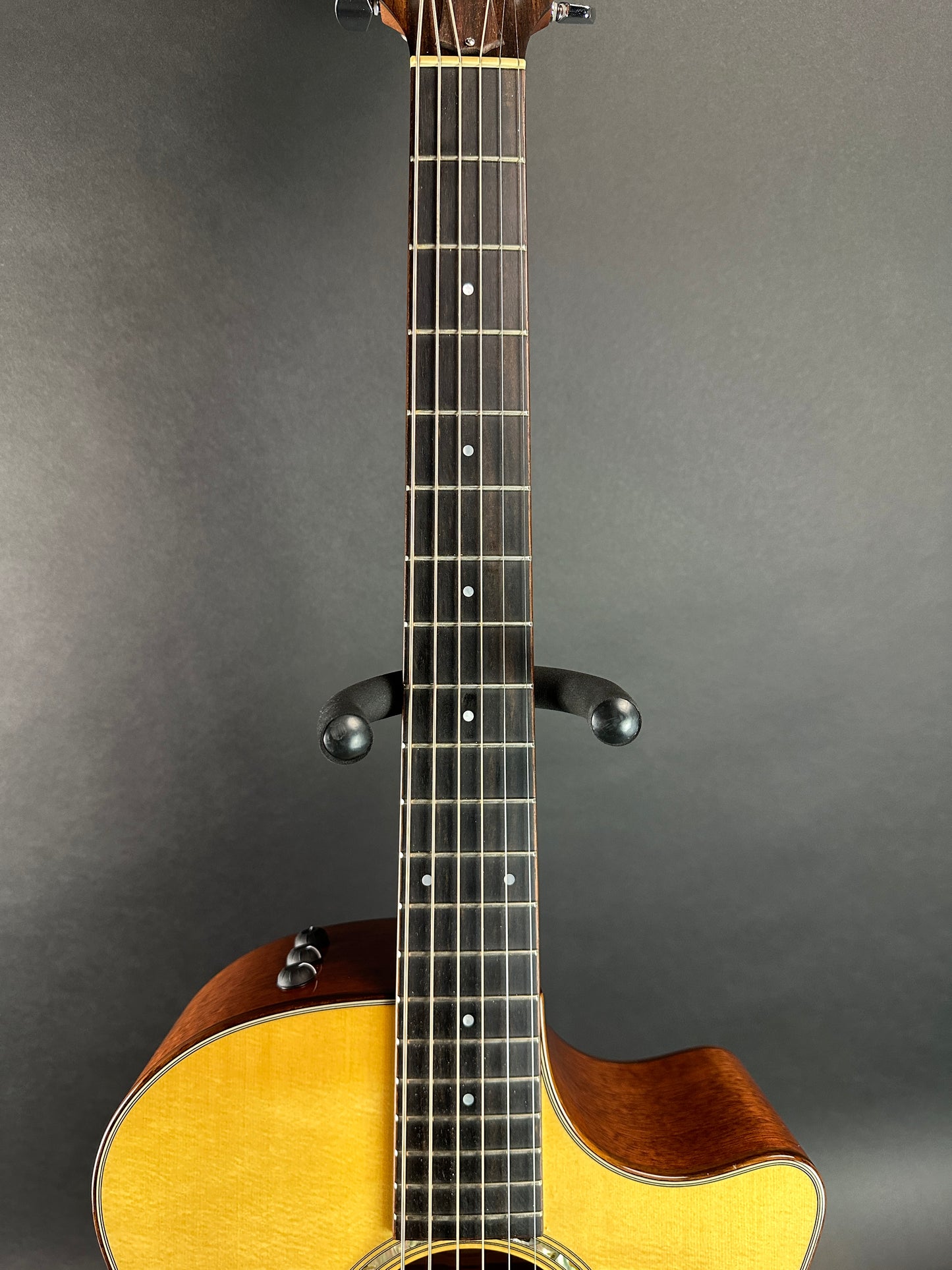 Fretboard of Used Taylor 514ce Natural.