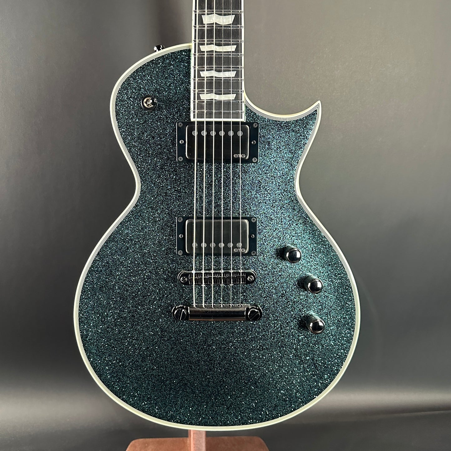 Front of Used ESP E-II Eclipse Granite Sparkle.